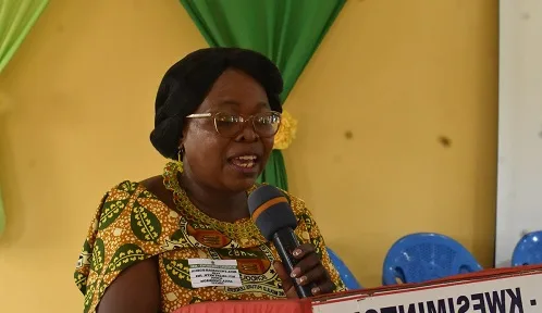 • Mrs. Mina Tweneboah-Kodua (inset) delivering her speech