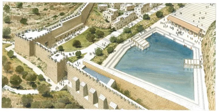 A rendering of what the Pool of Siloam may have looked like in the Second Temple period.(Photo: Shalom Kveller/City of David Archives)
